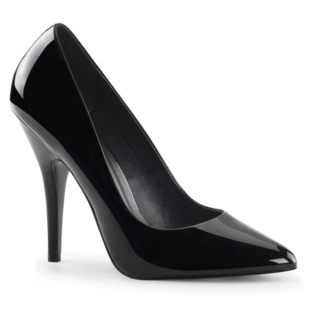 Pleaser Seduce-420 Black Patent 5 Inch Heel Classic Pump Heels